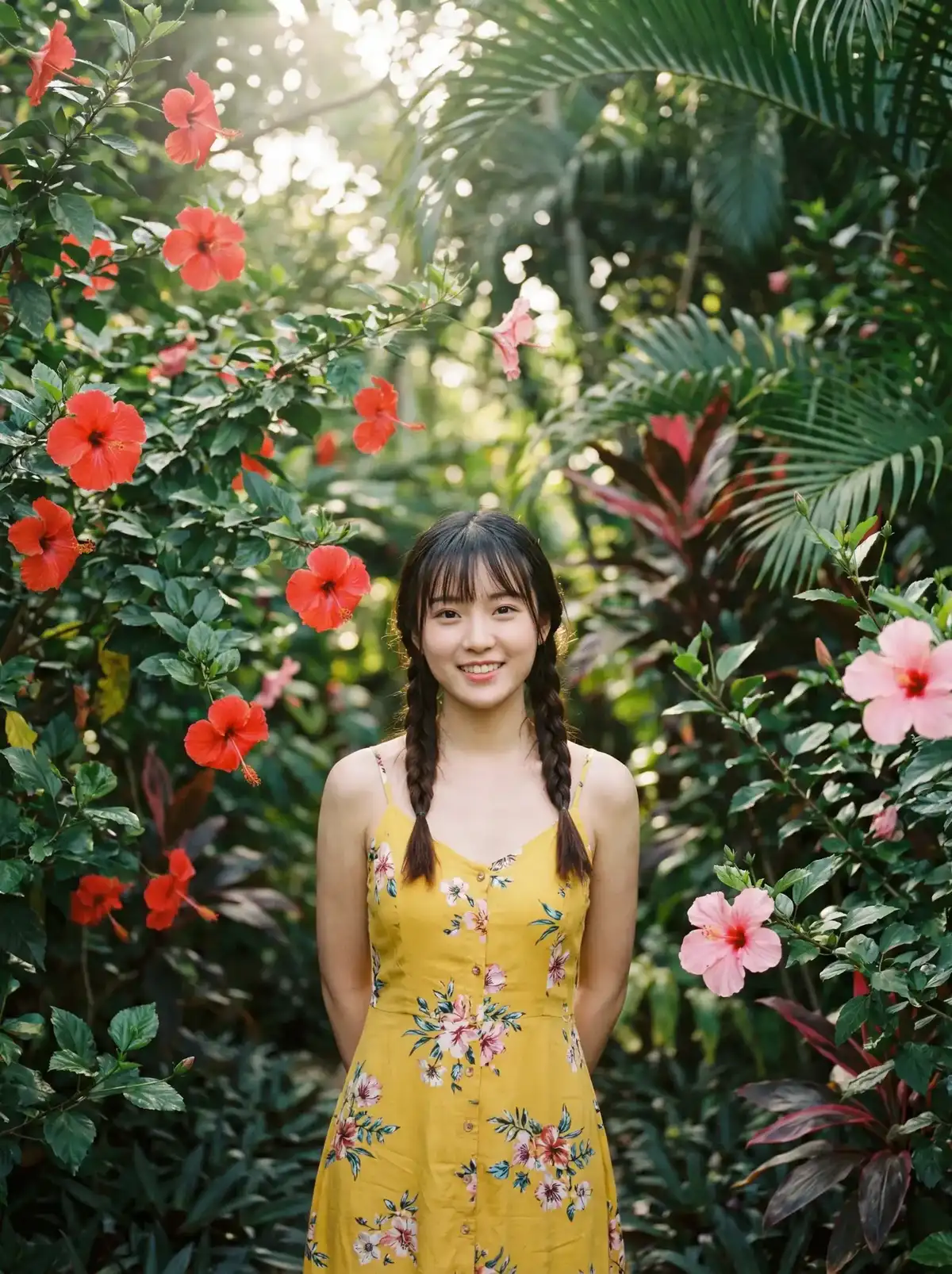 爱情岛 嘉宾在热带花园中的写真